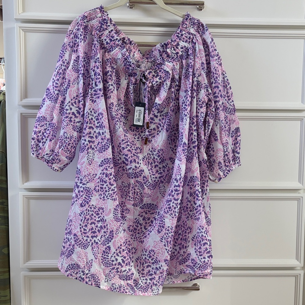 Vilebrequin Purple Floral Swim Coverup NWT